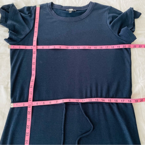 PAIGE Brielle Knit T-Shirt Dress with Flutter Sleeves in Atmosphere - Size L - Picture 8 of 9